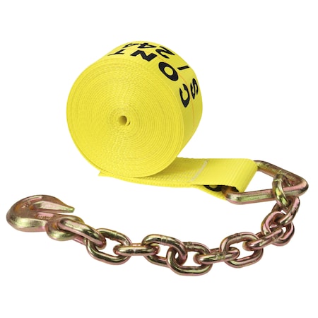 Us Cargo Control 3" x 50' Winch Strap with Chain Extension, 350CE 350CE